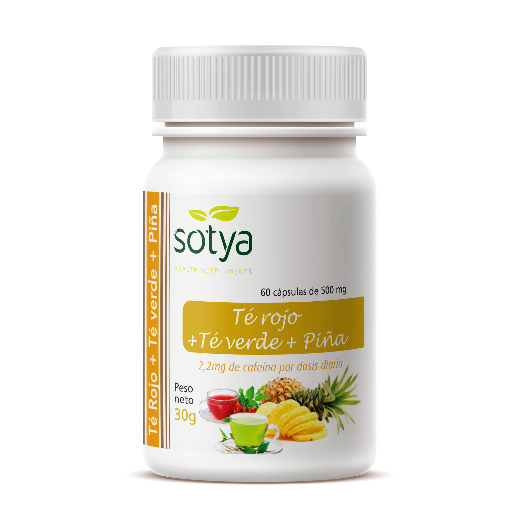 TE ROJO, TE VERDE Y PIÑA 60 CAPSULAS SOTYA - Centro Dietético Escaleritas