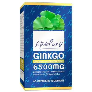 GINKGO 6500 MGRS 40 CAPS ESTADO PURO - Centro Dietético Escaleritas