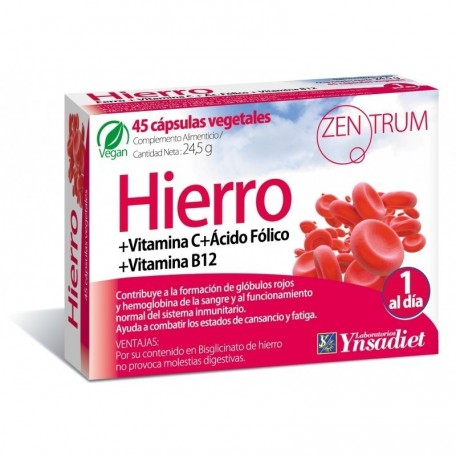 HIERRO 45 CAPS ZENTRUM YNSADIET - Centro Dietético Escaleritas